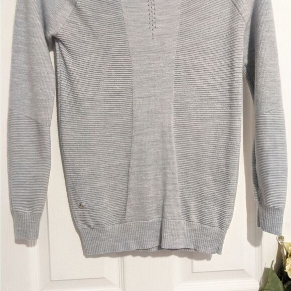 Lululemon Simply Wool Sweater Heathered Starlight Gray Ribbed Crew Neck Pullover - Picture 14 of 16